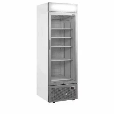 TEFCOLD - Congélateur vertical de vitrine gris canopée lumineux 1 porte 440 L