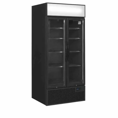 TEFCOLD - Vitrine réfrigérée noire 2 portes avec caisson 535 L