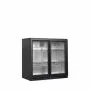 TEFCOLD - Arrière de bar noir 2 portes vitrées coulissantes 188 L