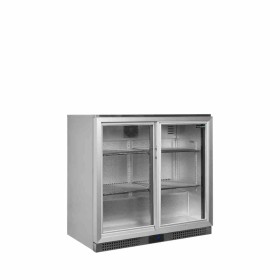 TEFCOLD - Arrière de bar inox 2 portes vitrées coulissantes 183 L