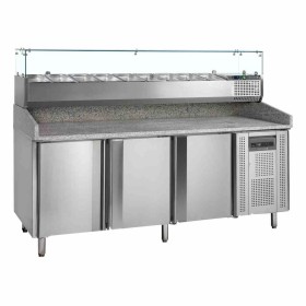 TEFCOLD - Table à pizzas dessus granite 3 portes saladette 9x GN 1/3 565 L