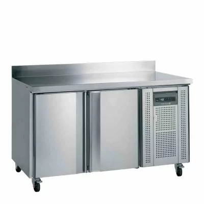 TEFCOLD - Table réfrigérée inox avec dosseret 2 portes pleines GN 1/1 272 L