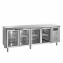 TEFCOLD - Table réfrigérée inox centrale 4 portes vitrées GN 1/1 533 L