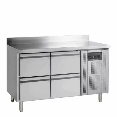 TEFCOLD - Table réfrigérée inox avec dosseret 4 tiroirs GN 1/1 272 L