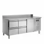 TEFCOLD - Table réfrigérée inox avec dosseret 1 porte 4 tiroirs GN 1/1 402 L