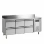 TEFCOLD - Table réfrigérée inox avec dosseret 6 tiroirs GN 1/1 402 L