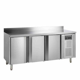 TEFCOLD - Refroidisseur de comptoir snack inox avec dosseret 3 portes 345 L