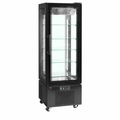 TEFCOLD - Vitrine 4 faces vitrées froid positif noire 248 L