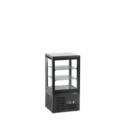 TEFCOLD - Vitrine réfrigérée 4 faces vitrées noire 58 L