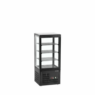 TEFCOLD - Vitrine réfrigérée 4 faces vitrées noire 78 L