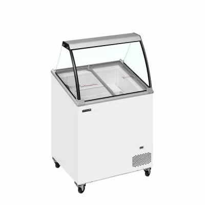 TEFCOLD - Vitrine à crème glacée couvercles inclinés et pare-haleine 157 L