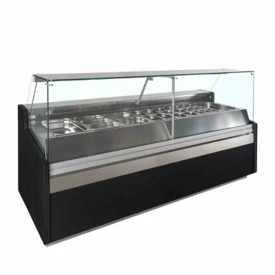 TEFCOLD - Vitrine réfrigérée structure Gastronorm noire L. 2465 mm