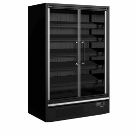 TEFCOLD - Vitrine réfrigérée pour supermarché noire 2 portes 629 L