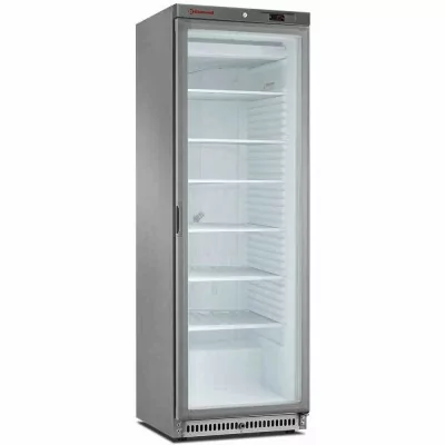 DIAMOND - Armoire congélateur statique porte vitrée 400 L acier inox