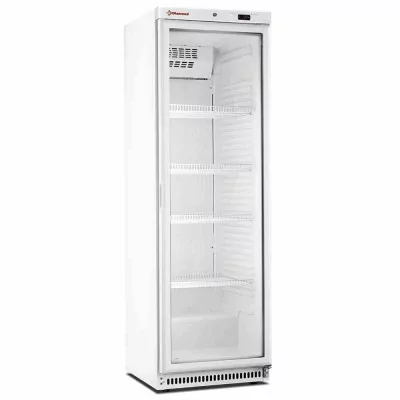 DIAMOND - Armoire frigorifique porte vitrée ventilée 400 L blanc