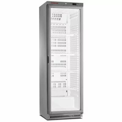 DIAMOND - Armoire frigorifique porte vitrée ventilée 400 L acier inox