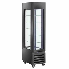 DIAMOND - Vitrine FULL vitrée 260 L 5 niveaux en verre ventilée ICE CREAM & PASTRY noir