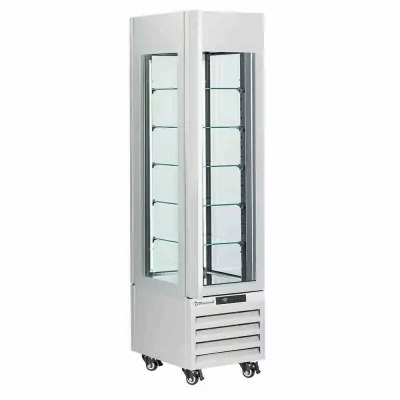 DIAMOND - Vitrine FULL vitrée 260 L 5 niveaux en verre ventilée ICE CREAM & PASTRY blanc