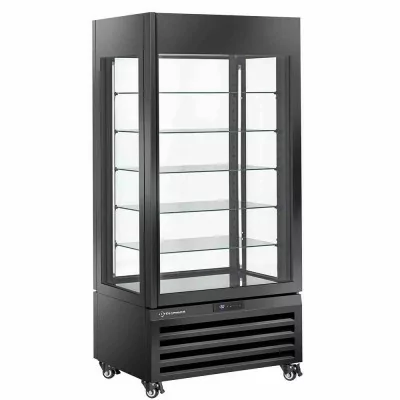 DIAMOND - Vitrine FULL vitrée 600 L 5 niveaux en verre ventilée PASTRY noir