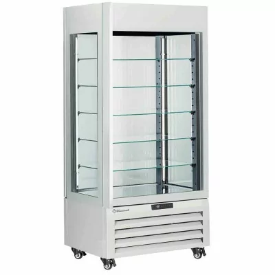 DIAMOND - Vitrine FULL vitrée 600 L 5 niveaux en verre ventilée PASTRY blanc