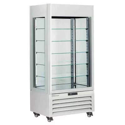 DIAMOND - Vitrine FULL vitrée 600 L 5 niveaux en verre ventilée CHOCOLATE blanc