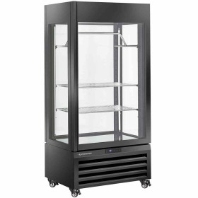 DIAMOND - Vitrine FULL vitrée 600 L 2 étagères & barre à viande ventilée MEAT noir