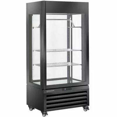 DIAMOND - Vitrine FULL vitrée 600 L 2 étagères & barre à viande ventilée MEAT noir