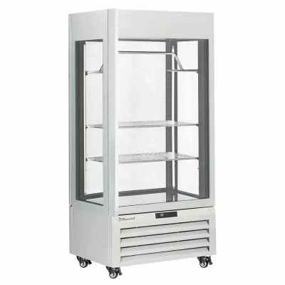 DIAMOND - Vitrine FULL vitrée 600 L 2 étagères & barre à viande ventilée MEAT blanc