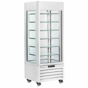 DIAMOND - Vitrine FULL vitrée 440 L 6 niveaux en verre statique ICE CREAM blanc