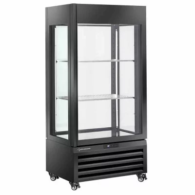 DIAMOND - Vitrine FULL vitrée 600 L 1 niveau + 2 étagères ventilée WINE noir