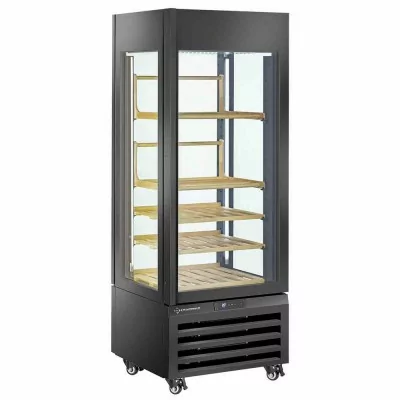 DIAMOND - Vitrine FULL vitrée 440 L 1 niveau + 4 étagères ventilée WINE noir