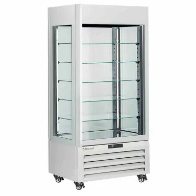 DIAMOND - Vitrine FULL vitrée 600 L 5 niveaux en verre ventilée ICE CREAM & PASTRY blanc