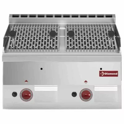 DIAMOND - Occasion - Grill pierres de lave gaz avec grille de cuisson en fonte Top L. 600 mm