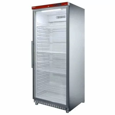 DIAMOND - Déclassé - Armoire frigorifique ventilée inox 1 porte vitrée 600 L