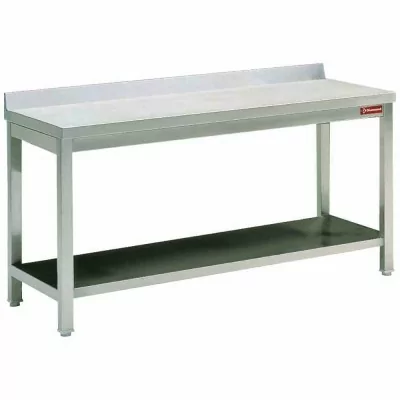 DIAMOND - Table inox adossée P. 600 mm L. 1000 mm