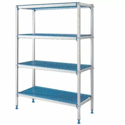 DIAMOND - Rayonnage linéaire en aluminium anodisé GN 4 niveaux Modular Rack L. 1090 mm