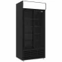 DIVERSO - Vitrine ventilée positive 783 L 2 portes coulissantes avec caisson lumineux noire