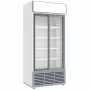 DIVERSO - Vitrine ventilée positive 783 L 2 portes coulissantes avec caisson lumineux blanche