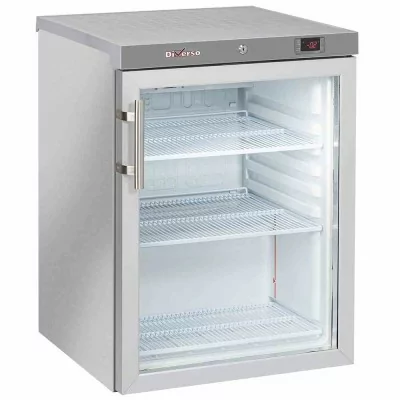 DIVERSO - Armoire froide positive ventilé porte vitrée 200 L acier inox