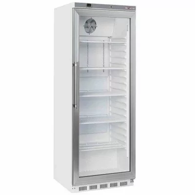 DIVERSO - Armoire frigorifique porte vitrée ventilée 400 L blanc