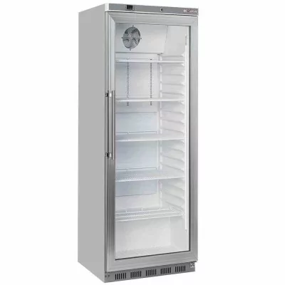 DIVERSO - Armoire frigorifique porte vitrée ventilée 400 L acier inox