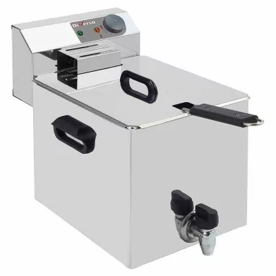 DIVERSO - Friteuse de table électrique 8 L + robinet de vidange