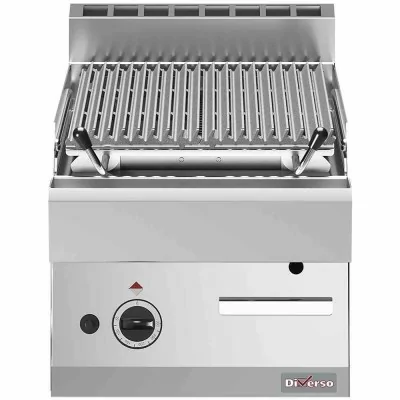 DIVERSO - Grill pierre de lave 1/2 module grille en fonte double face