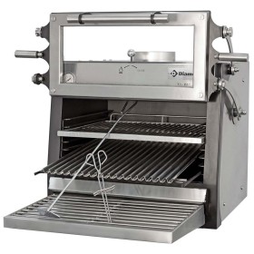 DIAMOND - Four-BBQ à charbon GN 1/1 (60 kg/h) porte relevable/inox