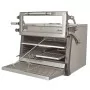 DIAMOND - Four-BBQ à charbon GN 1/1 + GN 2/4 (75 kg/h) porte relevable/inox