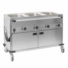 CASSELIN - Chariot bain-marie à eau 3x GN 1/1 avec soubassement chauffant horizontal