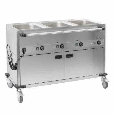 CASSELIN - Chariot bain-marie à eau 3x GN 1/1 avec soubassement chauffant horizontal