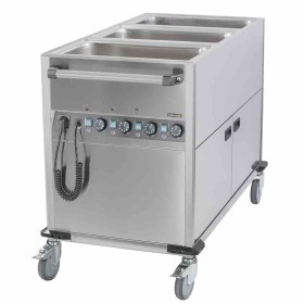 CASSELIN - Chariot bain-marie à eau 3x GN 1/1 avec soubassement chauffant vertical