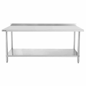 CASSELIN - Table de travail inox 600 avec dosseret et étagère 1000 mm