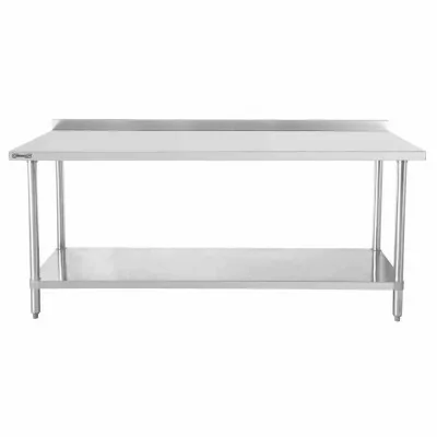 CASSELIN - Table de travail inox 600 avec dosseret et étagère 1200 mm